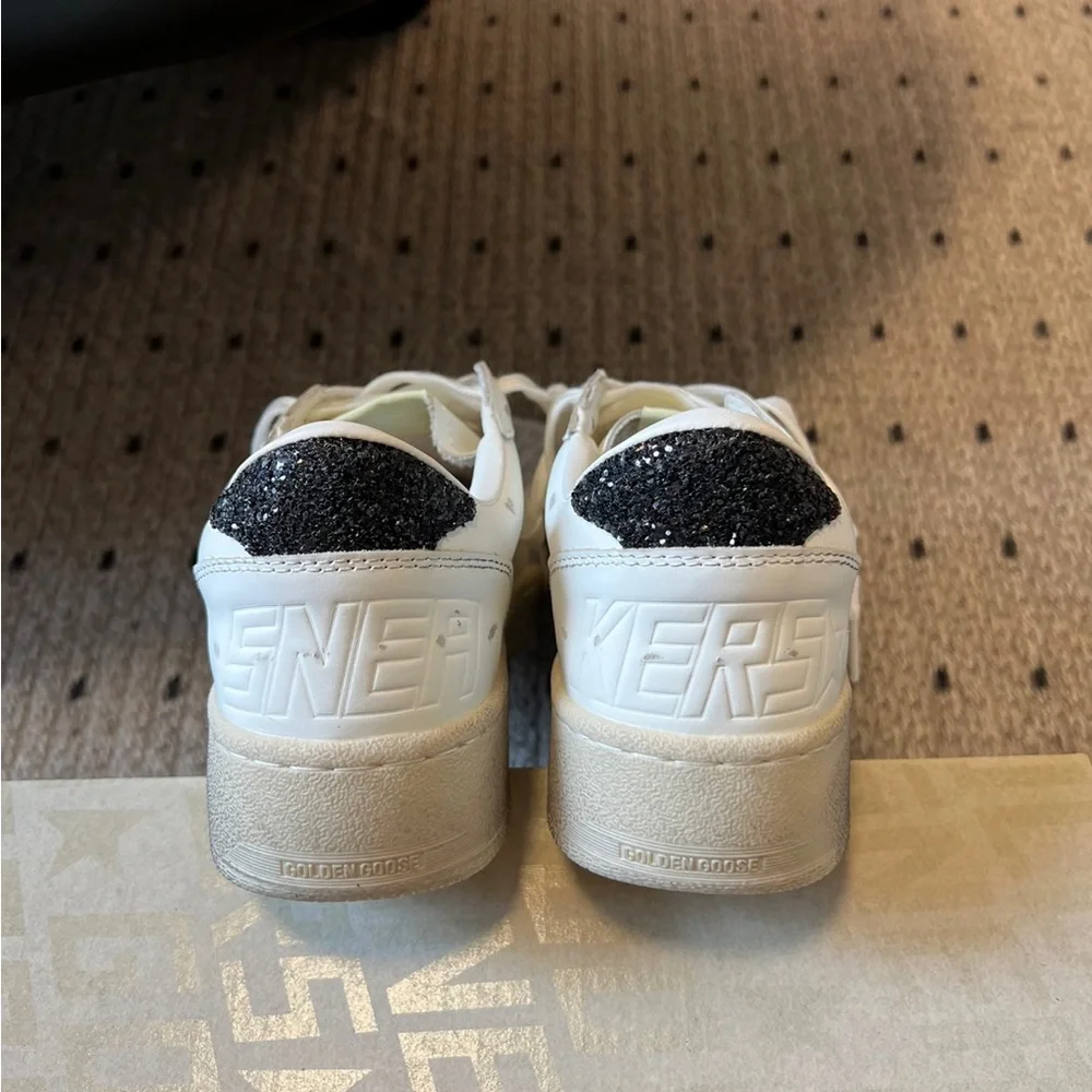 Golden Goose Women’s White Sneakers with Gold Glitter Star Detail - Picture 4 of 16